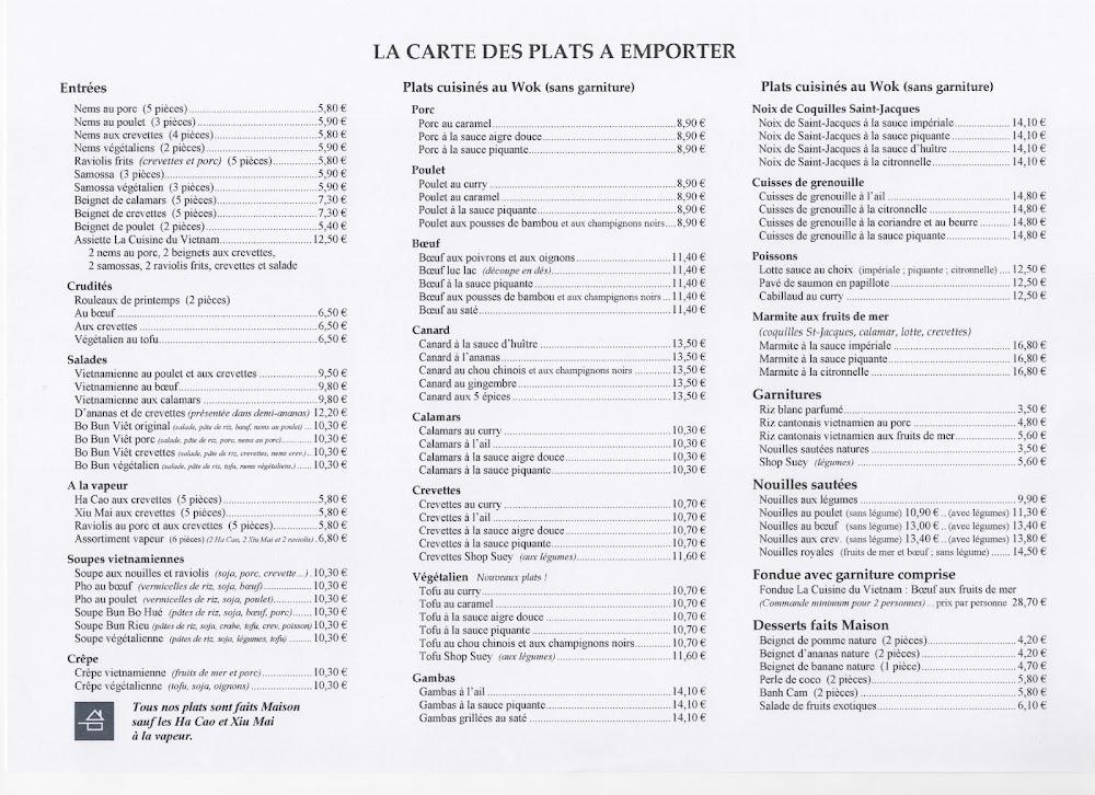 La Cuisine du Vietnam - Menu Image 1
